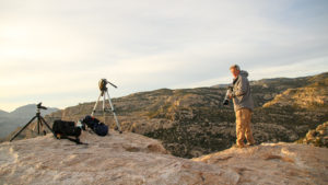 We're all set up for sunset photos at Windy Vista Point, Mt Lemmon Hwy.