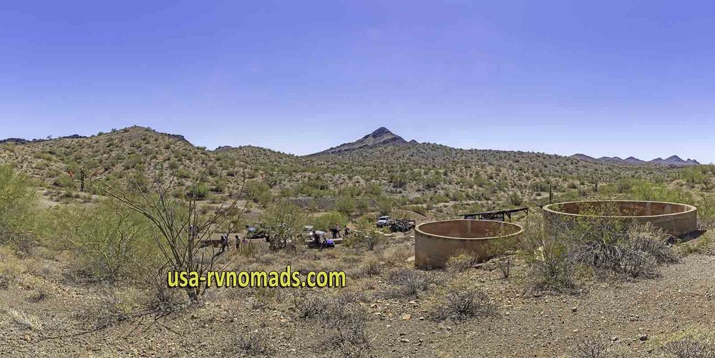 Water tanks at the Purple Pansy abandoned Arizona mine.