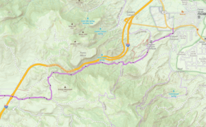Trail map showing Copper Canyon Trail.